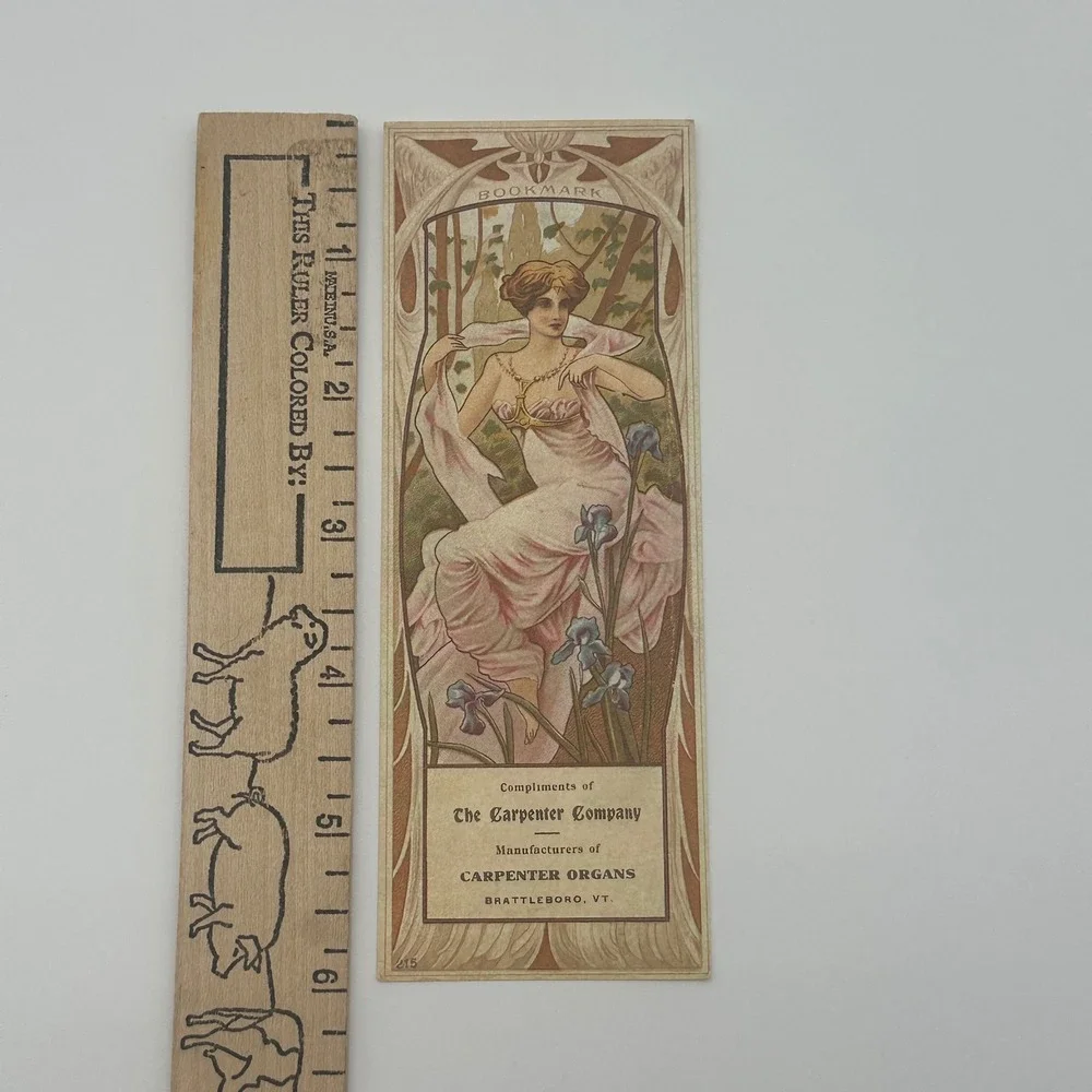 2 Vintage Advertising Bookmarks Carpenter Organs Price Baking Powder Victorian